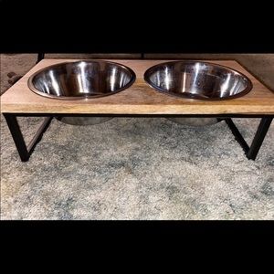 Dog bowls and stand